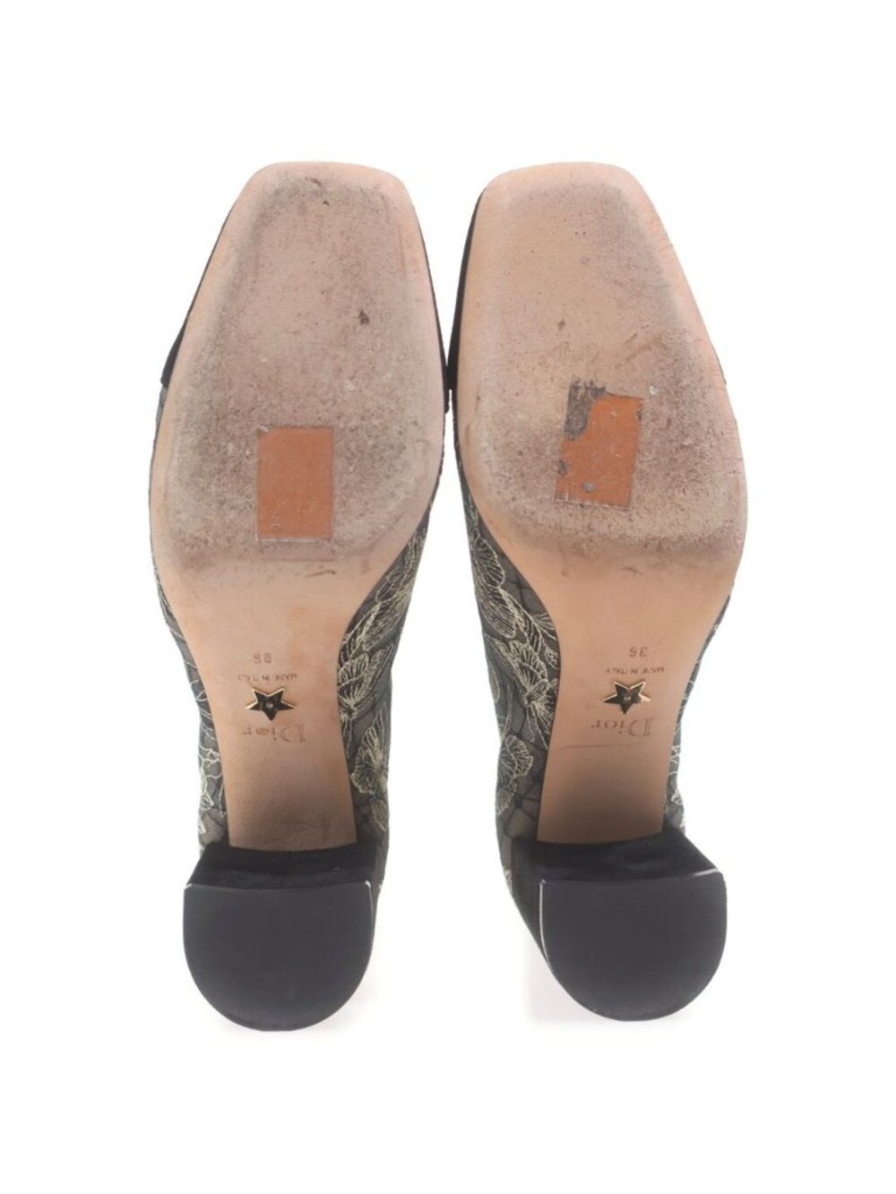 Dior Naughtily-d Logo Embroidery Suede Leather Lace Heels Short Boots Black - Picture 5 of 7